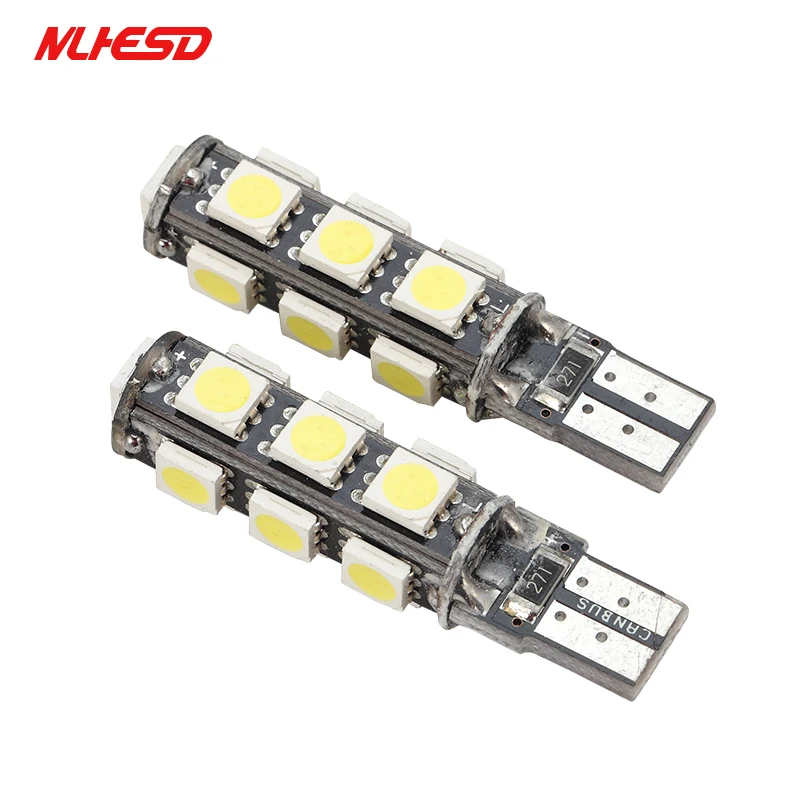 1xT10 Canbus 194 W5W 5050 13 smd Автомобильный светодиодный белый светильник без ошибок, парковочные лампы, светильник для багажника, номерного знака, задний фонарь, DC 12V светильник