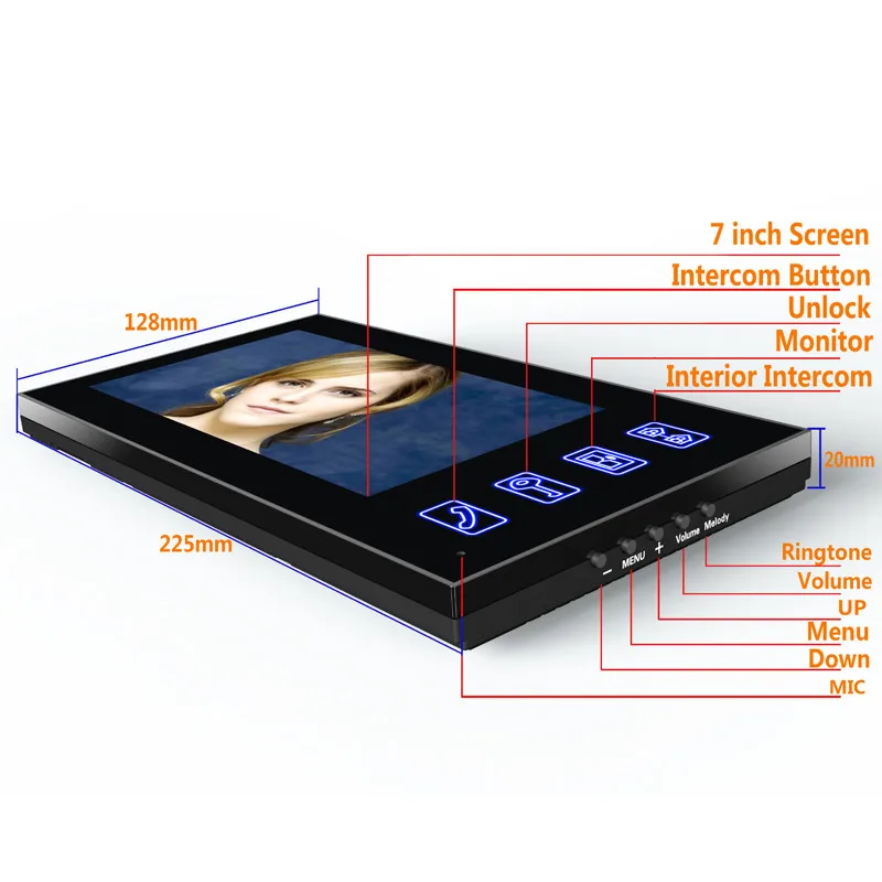 Сенсорный ключ " Lcd RFID пароль видео домофон система Wth IR камера 1000 ТВ линия система дистанционного управления доступом