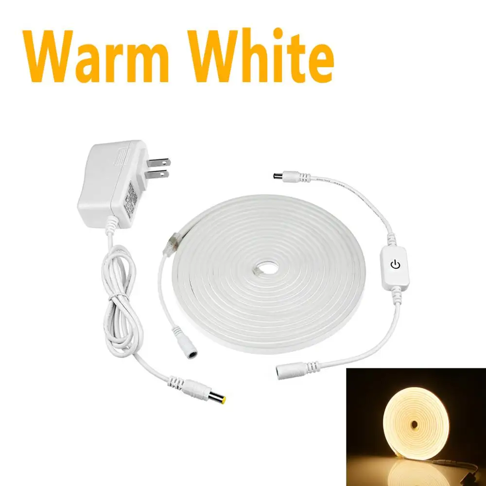 Диммируемая неоновая вывеска ленточный светильник лампа с сенсорным диммером водонепроницаемый гибкий светодиодный световая лента Диодная лампа для украшения дома - Испускаемый цвет: Warm White US Plug