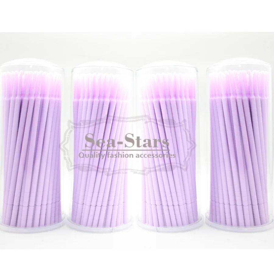 New 400 Pcs Dental Purple Micro Applicator Brush Disposable Bendable
