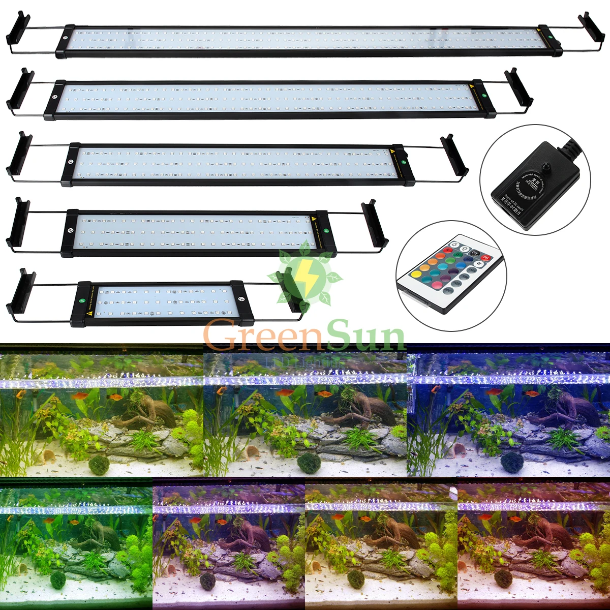 

EU Plug UK Plug RGB LED Fish Tank light Colorful Aquarium Lighting Aquatic Decor Clip Lamp 6W 11W With Extendable Brackets