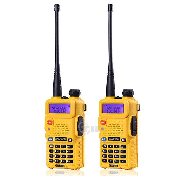 Yellow 2 Шт. BaoFeng УФ-5R Рация VHF/UHF136-174Mhz& 400-520 МГц Dual Band Baofeng уф-5r Портативный Портативной рации uv5r радиостанция рации для охоты baofen - Цвет: Yellow
