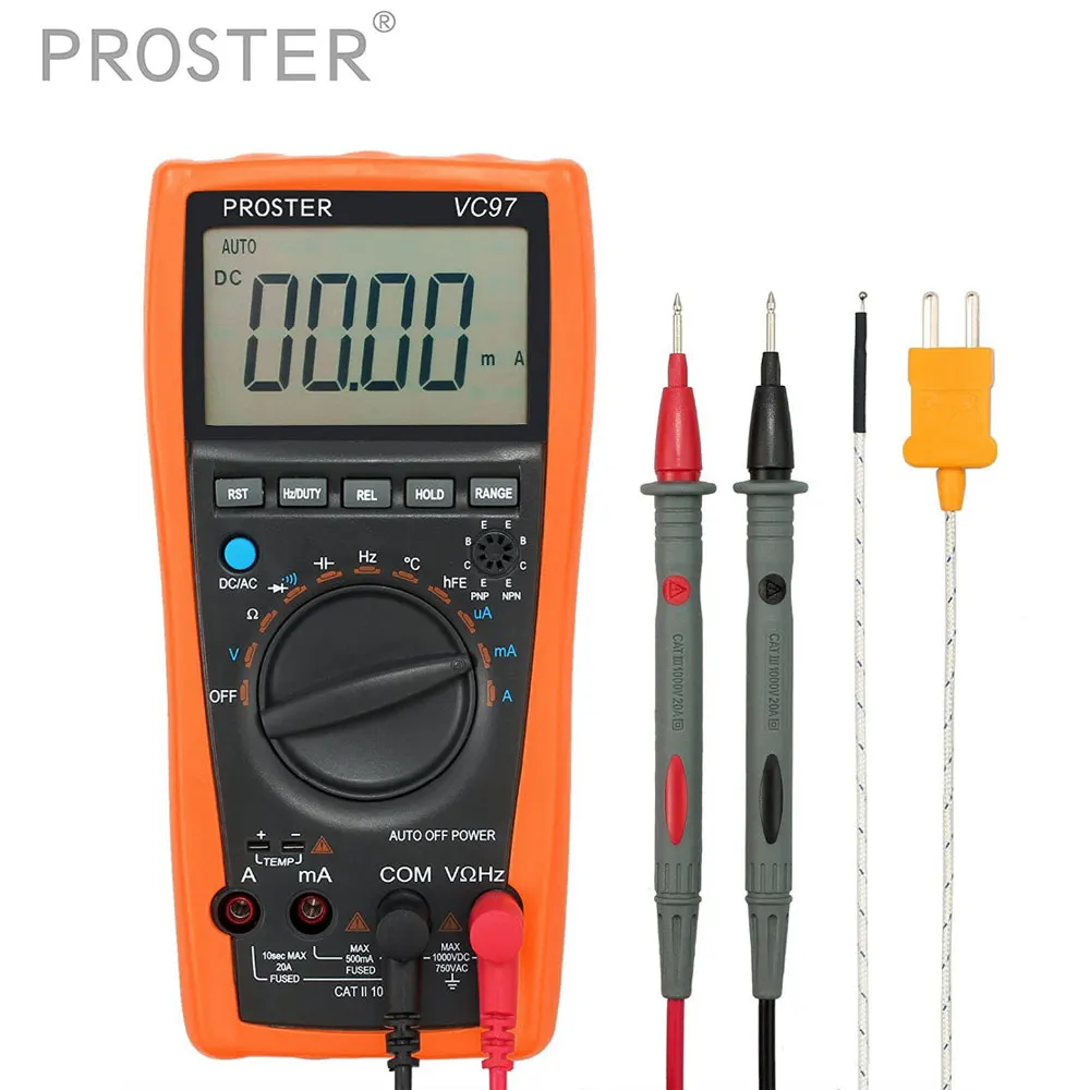 

Auto Range Digital Multimeter transistor tester 4000 counts 20A Measuring capacitance Ammeter voltage Meter Temperature Tester