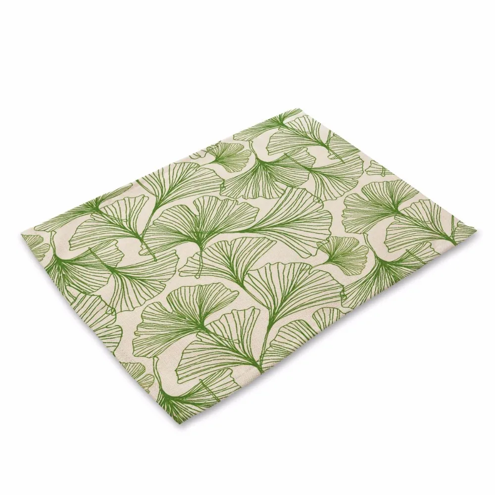 Green Leaves Pattern Table Mat Kitchen Decoration Placemat Table Napkin For Wedding Dining Accessories Table Mat Green Leaves Pattern Table Mat Kitchen Decoration Placemat Table Napkin For Wedding Dining Accessories Table Mat