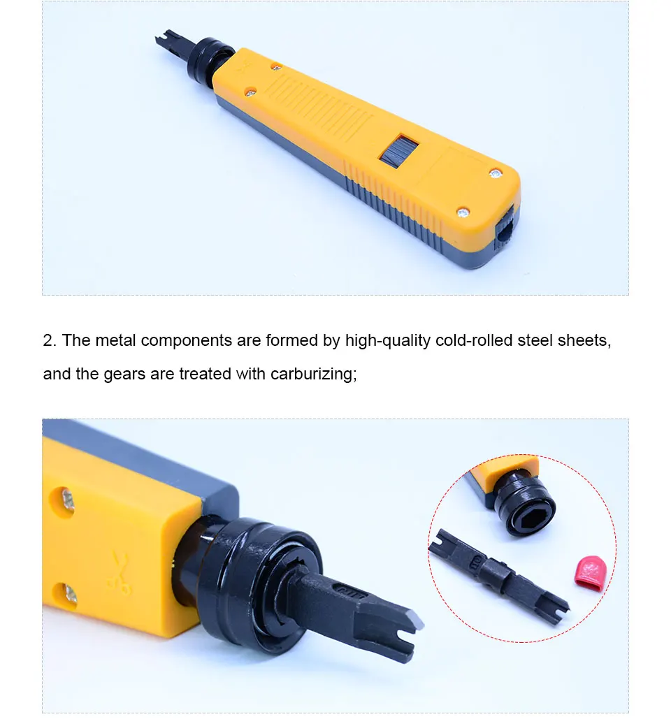 original noyafa NF-110 Yellow Krone Lsa-plus Telecom Phone Wire Cable RJ11 RJ45 Punch Down Network Tool Kit Professional