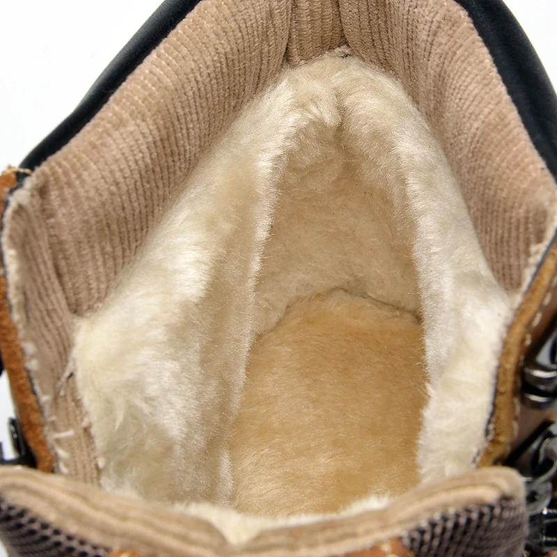 POLALI/Зимние плюшевые теплые ботинки из натуральной кожи для спорта на открытом воздухе; тактические мужские треккинговые ботинки; водонепроницаемые кроссовки для альпинизма; треккинговые ботинки