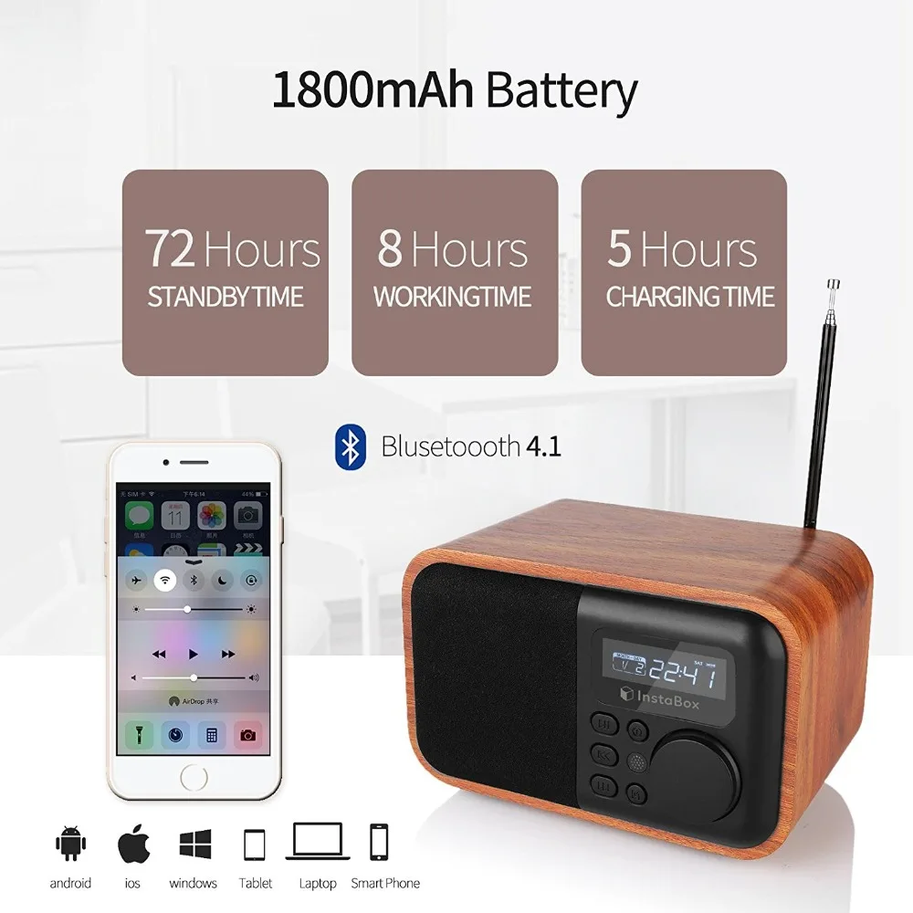 FM Radio Wooden Digital Multi Functional Speaker Bluetooth Alarm MP3 Player Micro SD/TF Card USB Remote Controller|radio wood|fm radio woodfm |