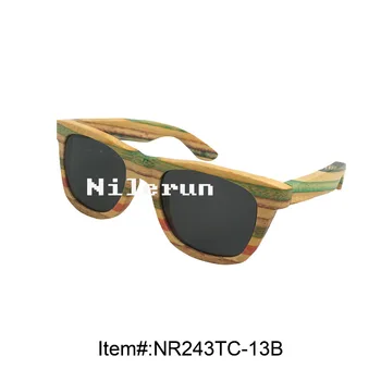 

multi stripe colour bamboo sunglasses