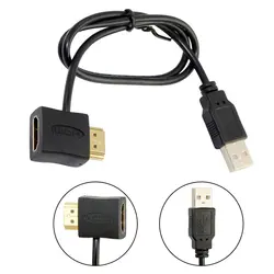 Компьютерный кабель 1080 P USB 2,0 HDMI Мужской к женскому адаптеру удлинитель питания Соединительный кабель для HDTV Мужской кабель