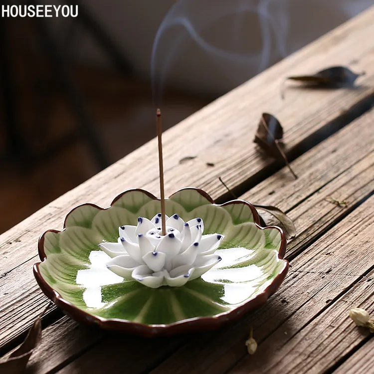 

Ceramics Lotus Incense Burners Joss Stick Incense Holder Censer Home Decor Household Aroma Sticks Disc Aromatherapy Decoration