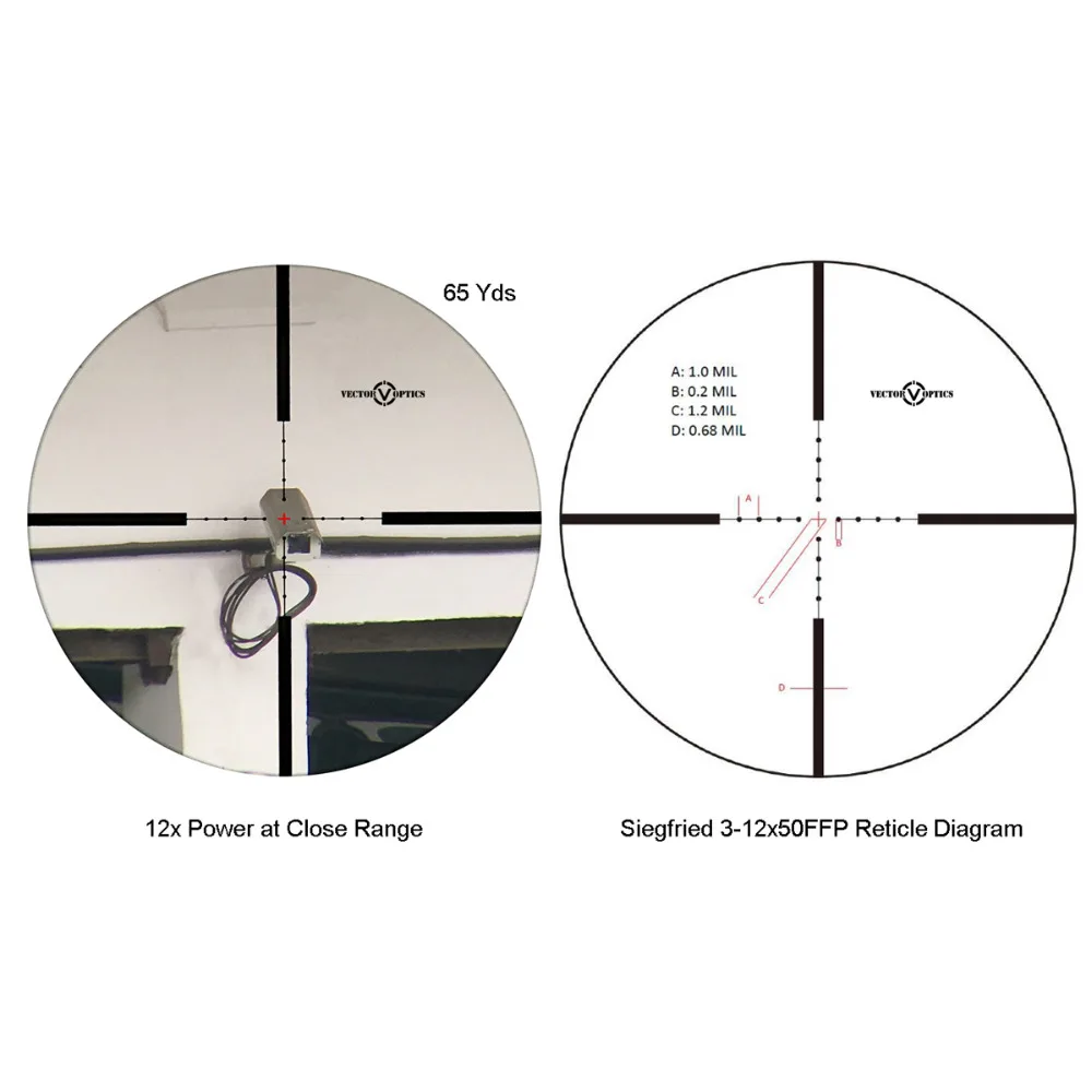 Векторная оптика Зигфрид 3-12x 50 мм первый фокальный самолет 34 мм снайперская винтовка прицел с подсветкой милдот сетка для ночной охоты прицел
