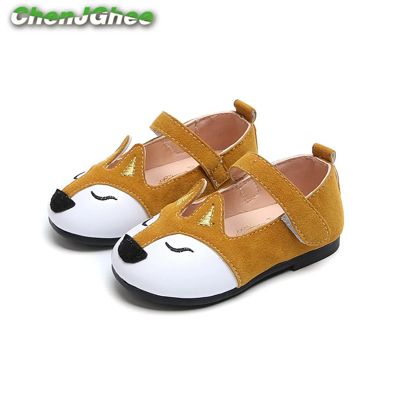 

ChenJGhee 2019 Spring Cartoon Fox Girls Shoes Soft Girl Sneakers Cute Animal Kids Loafers For Toddler Girls Fashion Comfortable