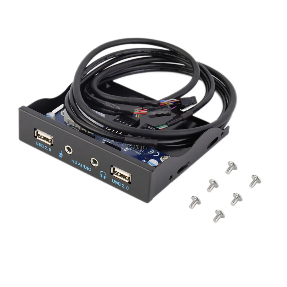 

Hot Worldwide 3.5'' 2-USB 2.0 Port HUB + HD Audio Output Floppy Drive Expansion Front Panel New