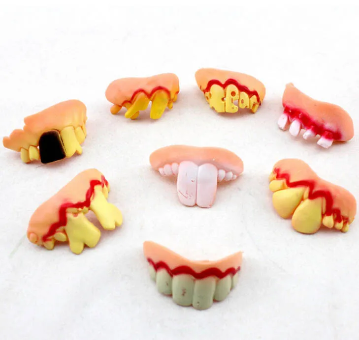 BYFRI Halloween False Teeth Zanne Denti per Cosplay Halloween Tema del Partito