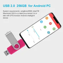 OTG 256GB Micro USB 2.0 Flash Pen Drive Memory Thumb U Disk for Android PC