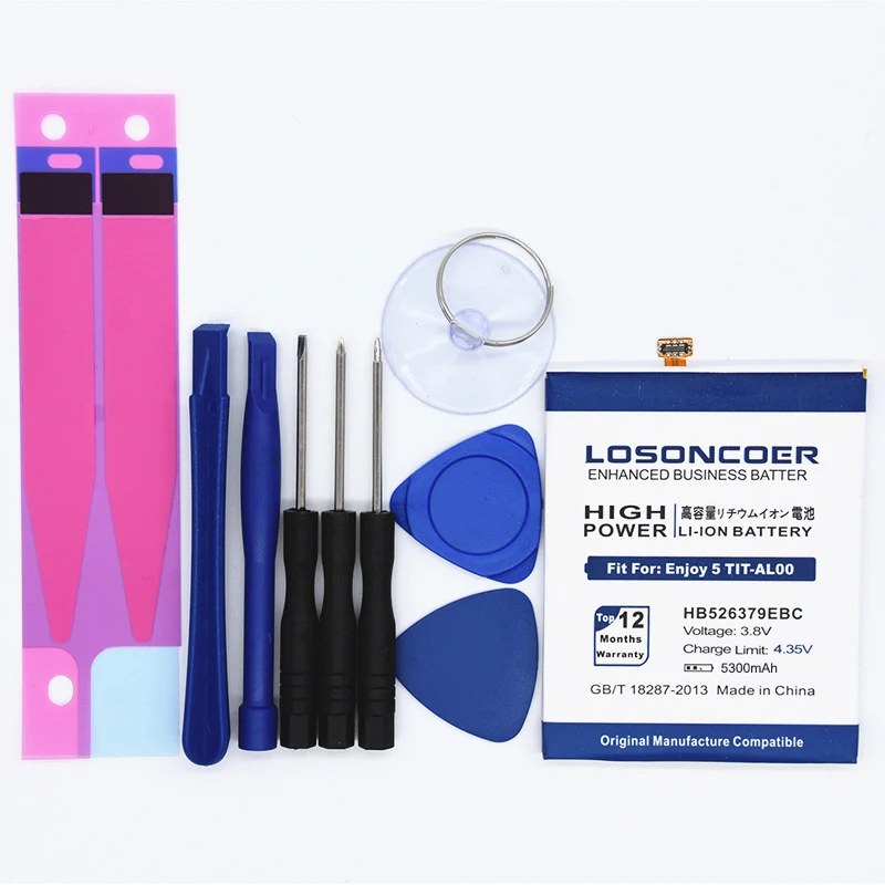 100% оригинал LOSONCOER 5300 мАч Топ HB526379EBC батарея для Huawei Honor 4C Pro/Y6 PRO Enjoy 5 TIT AL00 CL10