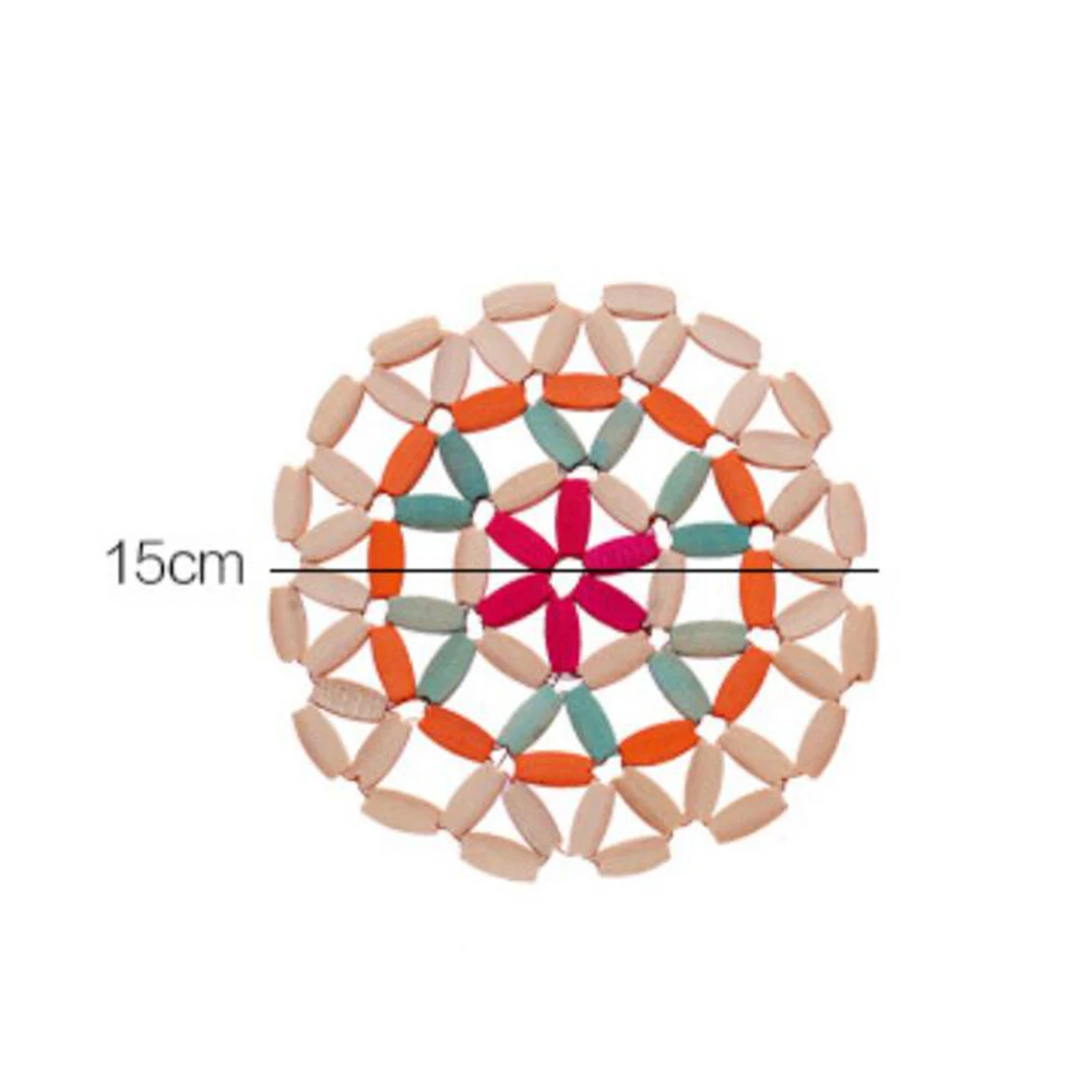 1 шт. 15 см стол Коврики на стол круглый бамбука подставка изоляционные подставки против подставки под горячее деревянный коврик для чашки Кухня инструмент 1045A