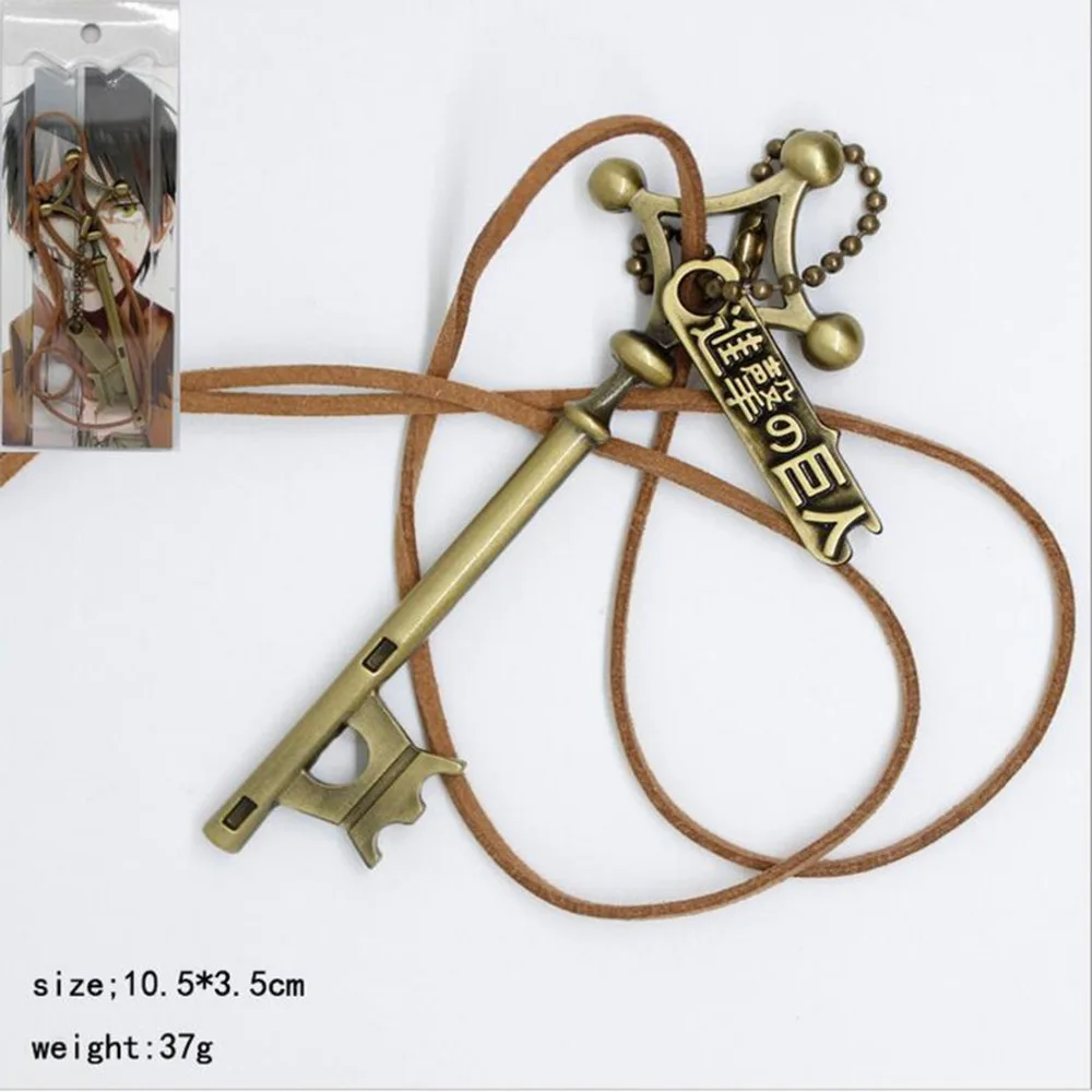 

Attack on Titan Eren password cosplay pendant Necklace Shingeki no Kyojin Anime Rope Chain Necklace White Enamel Game Chaveiro