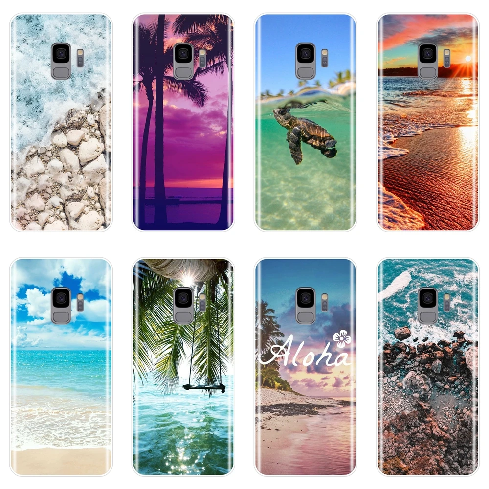Мягкий силиконовый чехол для телефона Samsung Galaxy S5 S6 S7 Edge S8 S9 Plus Пляжная задняя