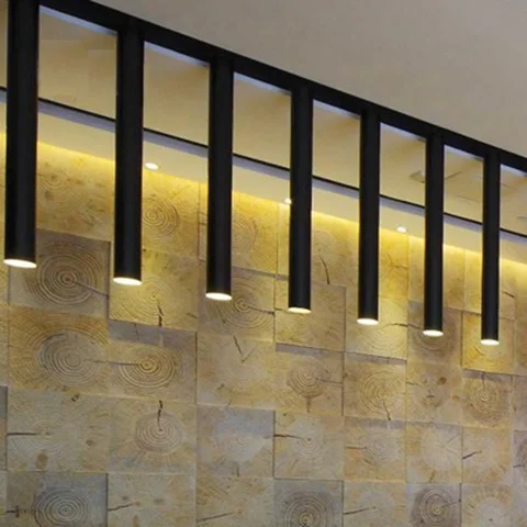 Tubo de Teto Ponto para Baixo Lukloy Luzes Cozinha Moderna Empresa Frente Tubo Mesa Lâmpada Sala Jantar Barra Balcão Loja