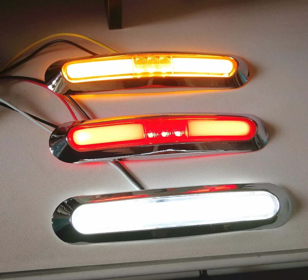 2x truck led light Guide Side Marker lights Clearance tail Lamp 12V 24V