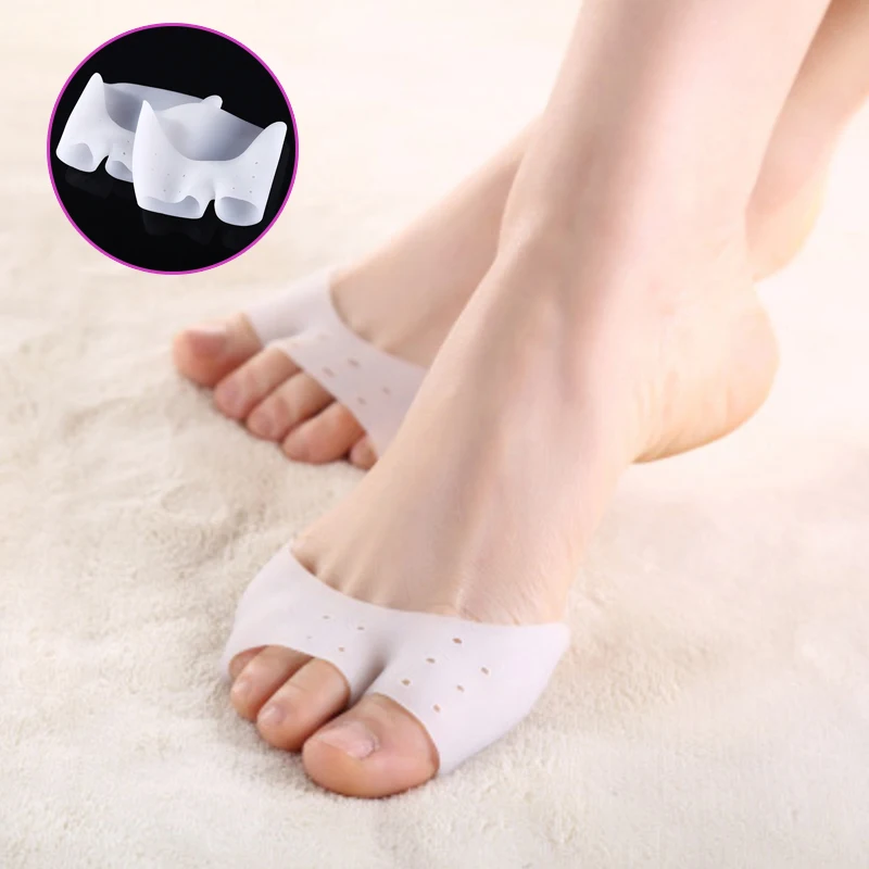 1 Pair Silicone Gel Open Toed Toe Pads Sleeve Forefoot Cushions Toe