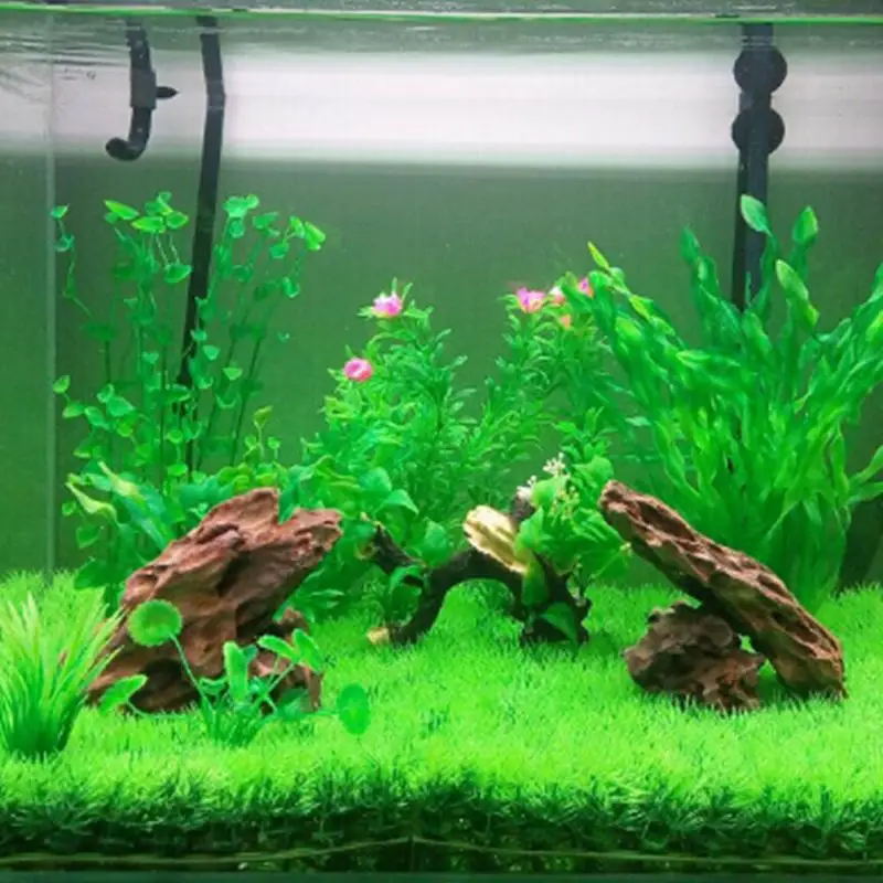 New Artificial Water Aquatic Green Grass Lawn Aquarium Fish Tank Landscape Decorations