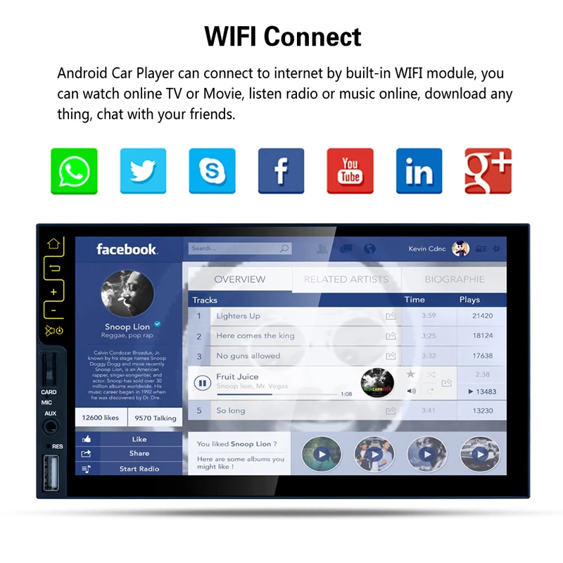 APRICOTCAR 7 &quot2 Din сенсорный экран автомобиля HD MP5 автоматический аудио стерео Bluetooth FM