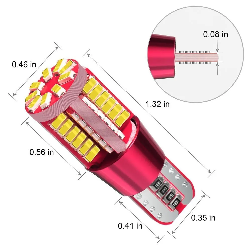 

1pcs Car t10 led 192 w5w super bright 57smd canbus NO Error Car marker Auto Wedge Clearance Lights bulb parking lamps Side Light