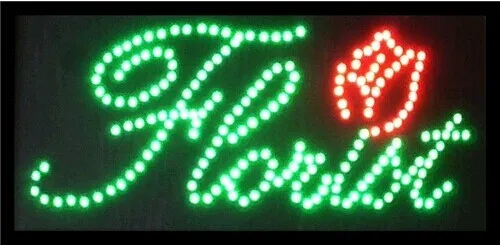 2017 hot sale customed 10x19 Inch Semi outdoor Ultra Bright florist store led sign|sign|sign ledsigns custom |