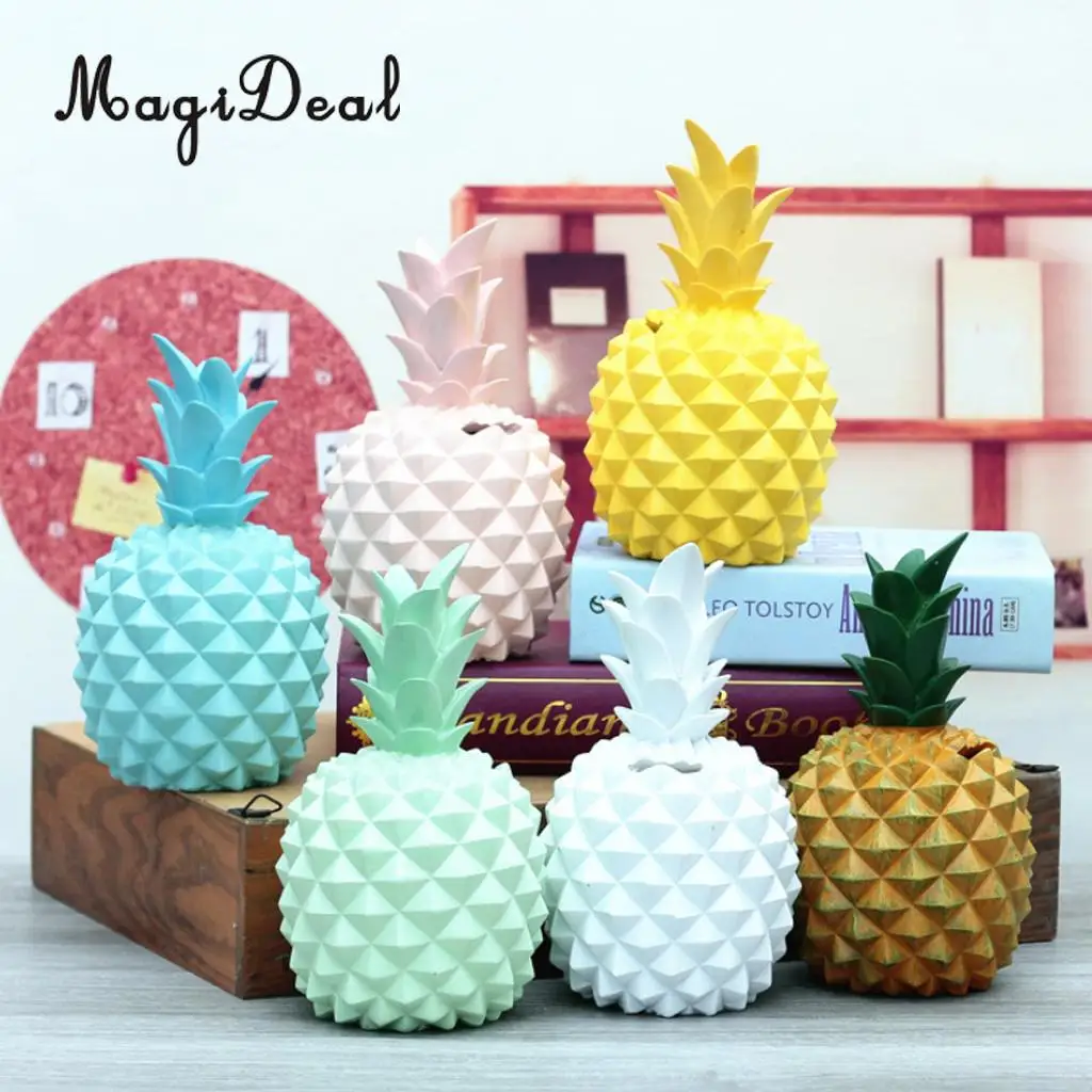 Resin Pineapple Money Boxes Piggy Box Cute Gift Home Decoration White S