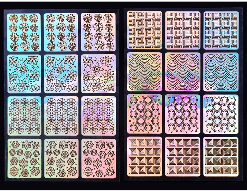 12 листов/набор полые наклейки для нейл-арта водонепроницаемый маникюрный салон красоты украшения DIY нейл-арта инструмент красоты для личного использования в салонах