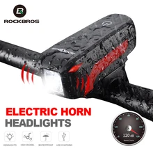 ROCKBROS Cycling 2 In 1 Bicycle Horn Light 120dB Electric Bell Headlight Waterproof 250 LM MTB Bike Front Lamp Bike Accessories