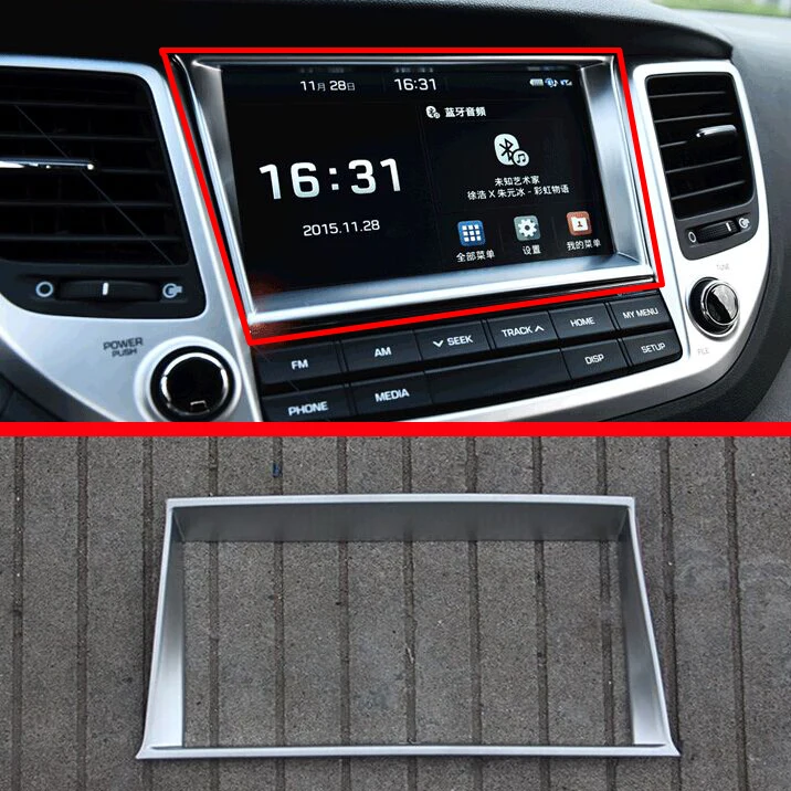 

For Hyundai Tucson 2016-2018 ABS Pearl Chrome Inside Interior center control Cover Trim Car Accessories Stickers