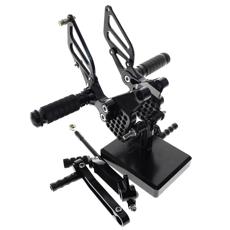 Fxcnc алюминиевый Регулируемые подножки для мотоцикла задний комплект ножная