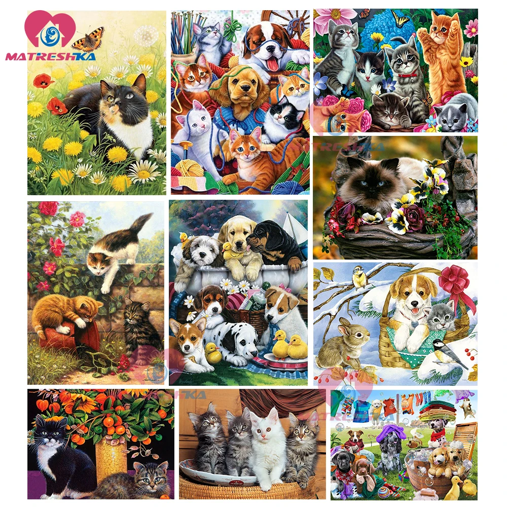 

2018New diy 5D diamond painting full square new arrival diamond embroidery cat diamond painting kids cat series beaded pictures