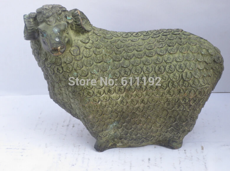 

Home FengShui decoration hand carved Lucky sheep sculpture Metal crafts,Antique bronze animal statue