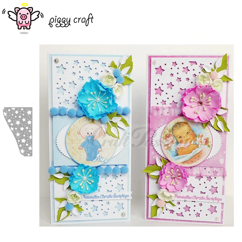 

Piggy Craft metal cutting dies cut die mold Star background frame Scrapbook paper craft knife mould blade punch stencils dies