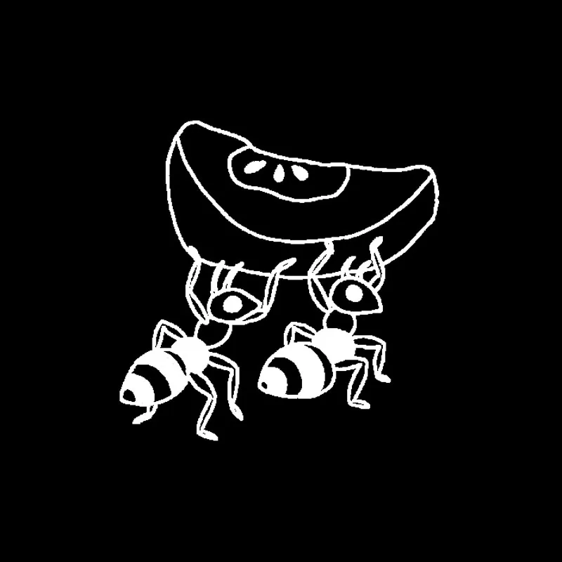 YJZT 14 5 см * милый Ant и их Еда ослепительно виниловые наклейки в виде Фотообоев c