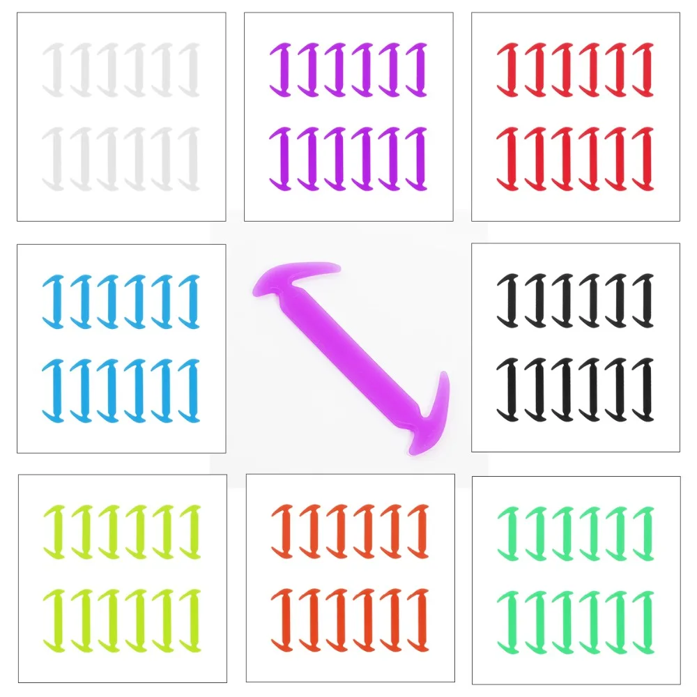 12 шт./пакет силиконовые шнурки для ленивых модные одноразовые синий зеленый красный цвет: 8 расцветок мягкий Пластик шнурки для мужские туфли аксессуары