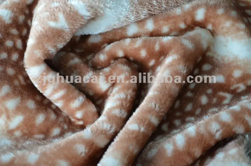 Buy Deer pattern printed faux fur fabric from Reliable