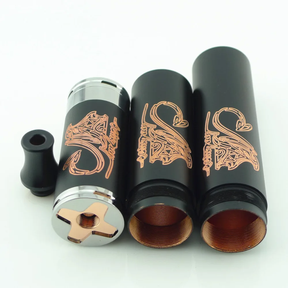 Preise Stingray Kupfer Schwarz Mechanische Mech Mod Vape Kit 3 Rohre 18650 Batterie Körper 510 gewinde für RDA Zerstäuber