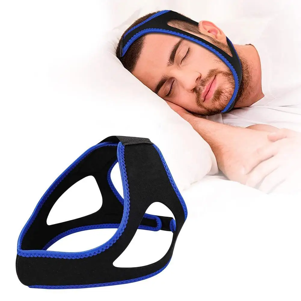 1 шт., регулируемый треугольный ремень с защитой от храпа для подбородка, защита дыхательного апноэ, пояс для поддержки сна