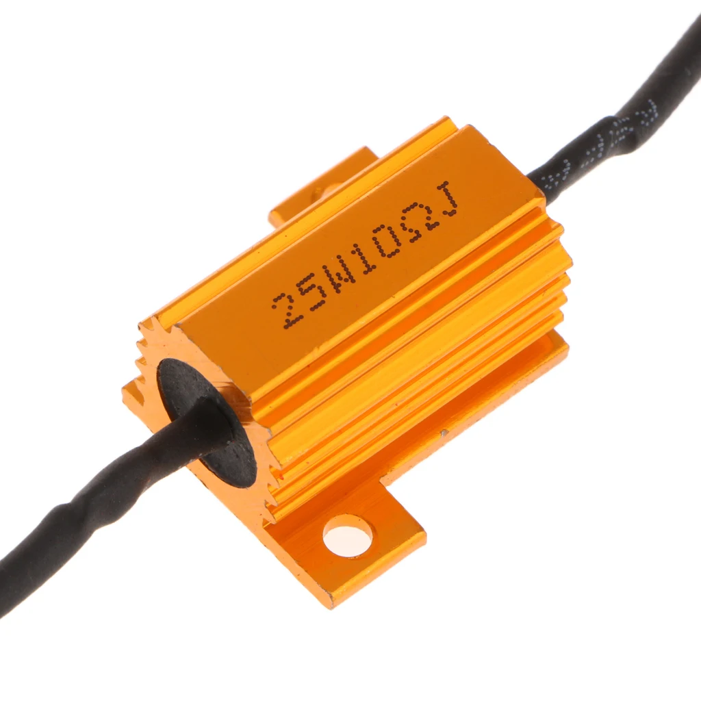 1 Pair 12V 25W 10Ohm Load Resistor To Fix Turn Signal  Flash Car Accessories