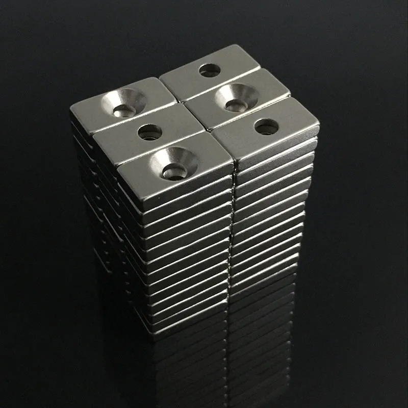 

10pcs 20x10x3mm Hole 4mm Super Strong Rare Earth Ring Block Neodymium Magnet Fridge Magnets N35