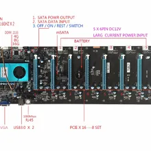 KUANGCHENG BTC IC6S Майнинг материнская плата 8 видеокарт Слоты PCI Express 8 до 16x для ETH miner и т. д. ZEC Майнер материнская плата