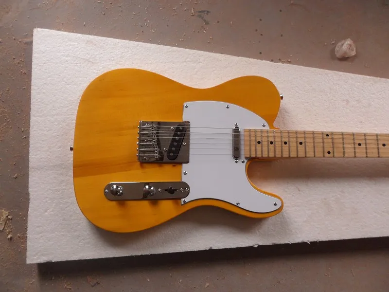 

Free shipping Amecan Vintage c agedl electric guitar,Natural guitarra guitar,Maple body and headstock guitar