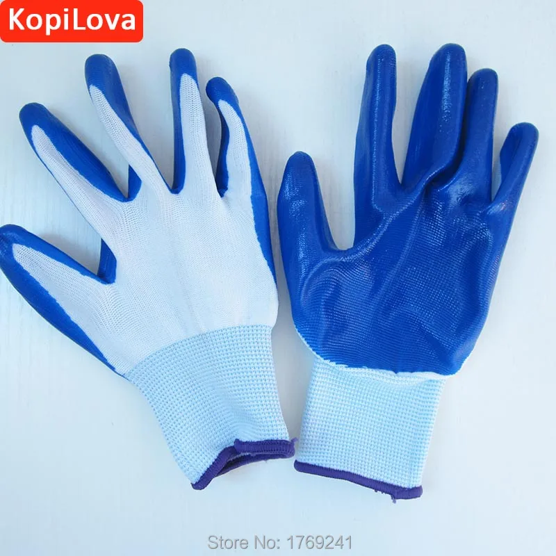 

KopiLova 2pairs Nylon Nitrile Glue Gloves Wear-resisting AntiSlip Gloves Labor Working Gloves for Hands Protection Free Shipping