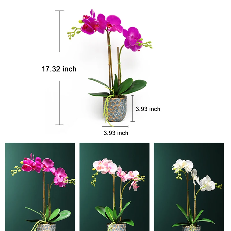 Большой искусственный танцующий цветок орхидеи с горшками для домашнего декора отеля искусственный фаленопсис Горшечное растение бонсай высокое качество