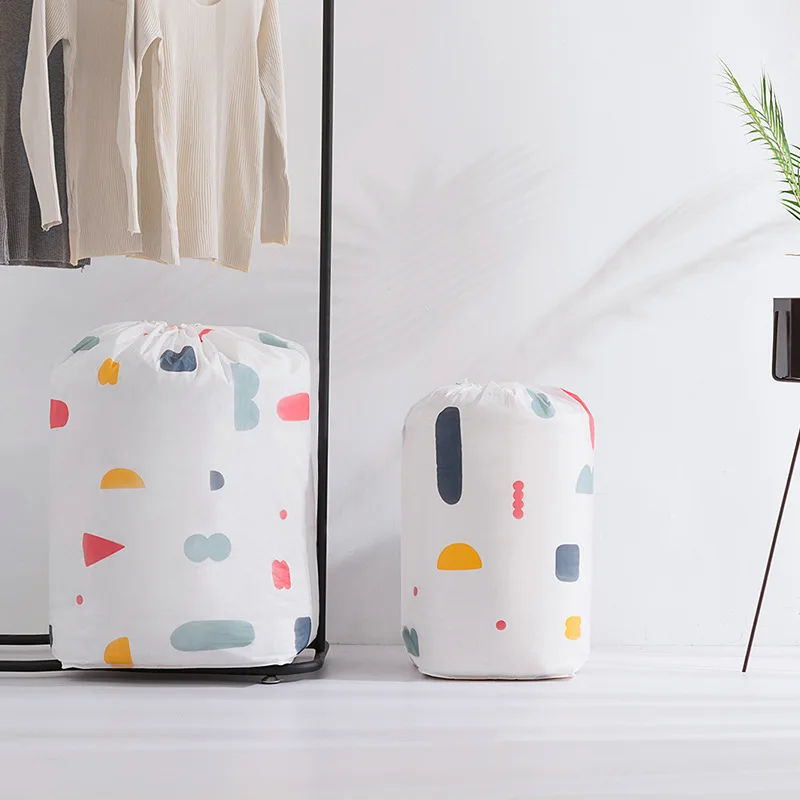 

PEVA Quilt Storage Bag Collapsible Plus Size Comforter Container Clothing Compressed Bags Home Storage Organizer Blanket